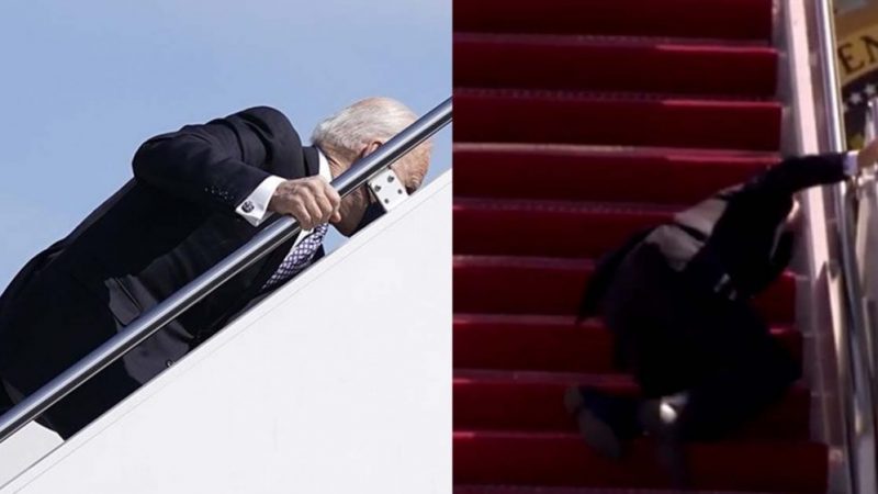 البيت الأبيض يكشف سبب سقوط بادين المتكرر أثناء صعوده سلم الطائرة (فيديو)