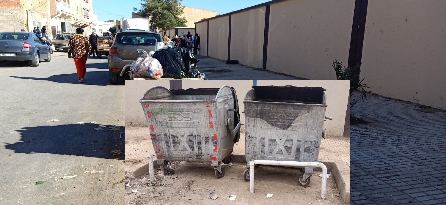 كيف سمَحَت مديرية  التربية الوطنية بوجدة بترسيم  مكان حاويات الأزبال أمام أبواب مدرسة طه حسين ؟