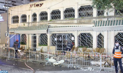 مصرع ثلاثة أشخاص إثر انهيار جزء من واجهة مقهى بمنطقة المعاريف بالدار البيضاء