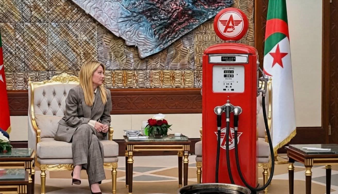 الجزائر/إيطاليا: صورة تعبيرية تحمل رسالة جيوسياسية ساخرة وعميقة في نفس الوقت، حول النظرة الايطالية للغاز الجزائري في الظرف الراهن