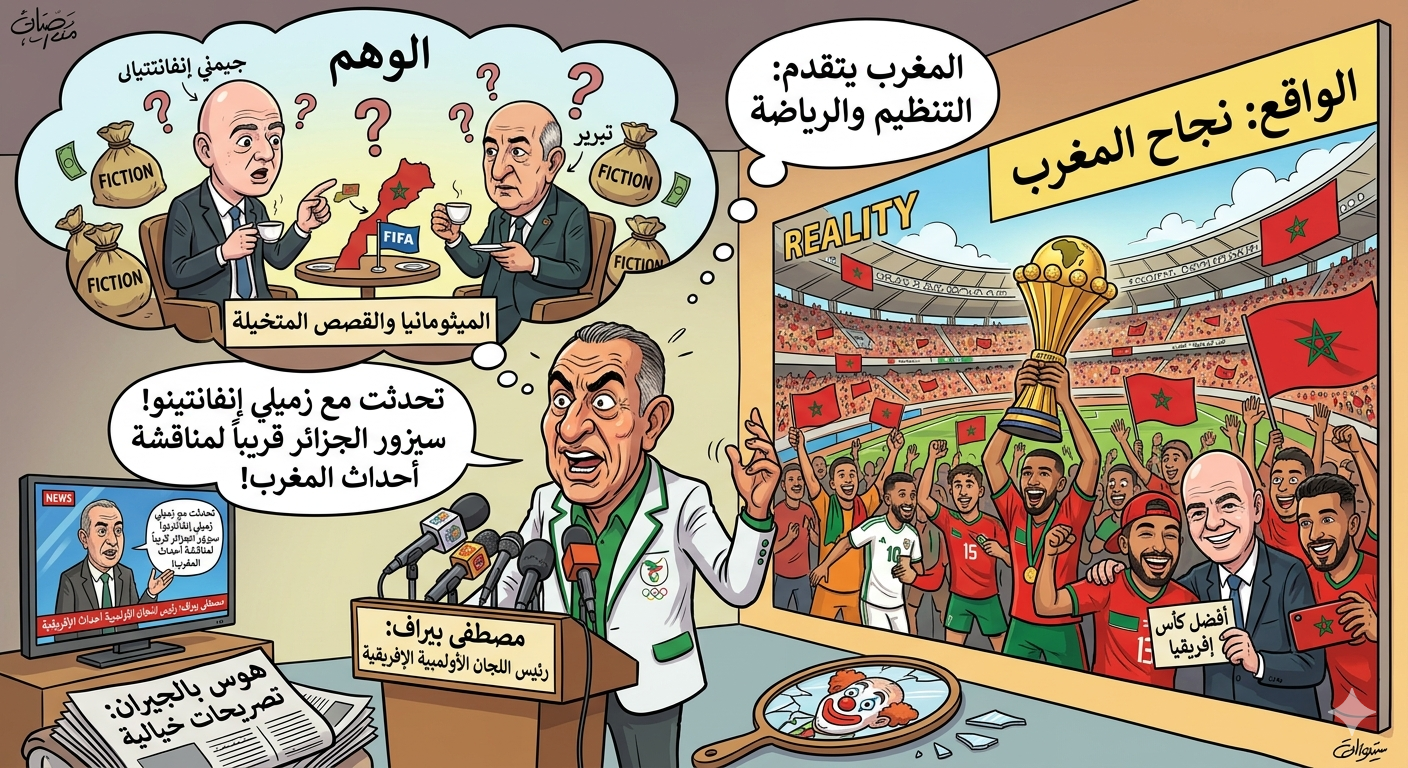 قمة السخرية: عندما يبلغ الهوس والهذيان بسبب نجاحات المغرب حد نسج اجتماعات خيالية مع كبار قادة كرة القدم في العالم على بلاطوهات لتخفيف الأوجاع والآلام
