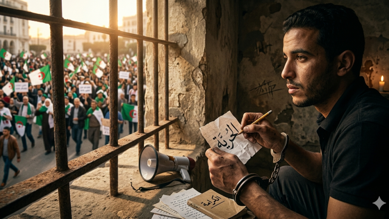 تقرير أسود لمنظمة حقوق الانسان في الجزائر: 250 معتقلاً، إلى جانب مئات آخرين تحت الرقابة القضائية أو ينتظرون المحاكمة وسجن شخصيات بارزة بسبب آرائهم وانتقاد النظام