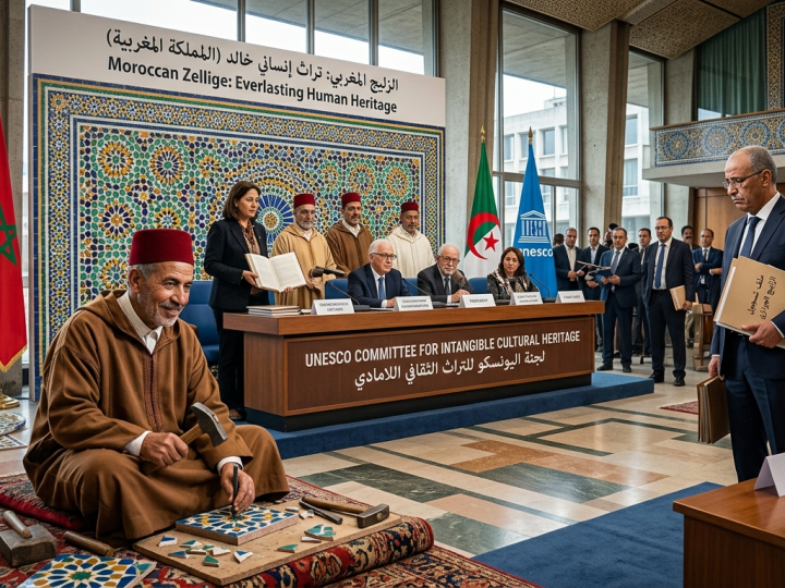 الجزائر توقفت عن الحديث بتسجيل الزليج لدى اليونيسكو كثراث لا مادي جزائري خلافا لما سبق، اتقاء لصدمة “قغطانية” موجعة، بعد تقديم المغرب لاعتراض مدعم بواقع ممارسة حرفية