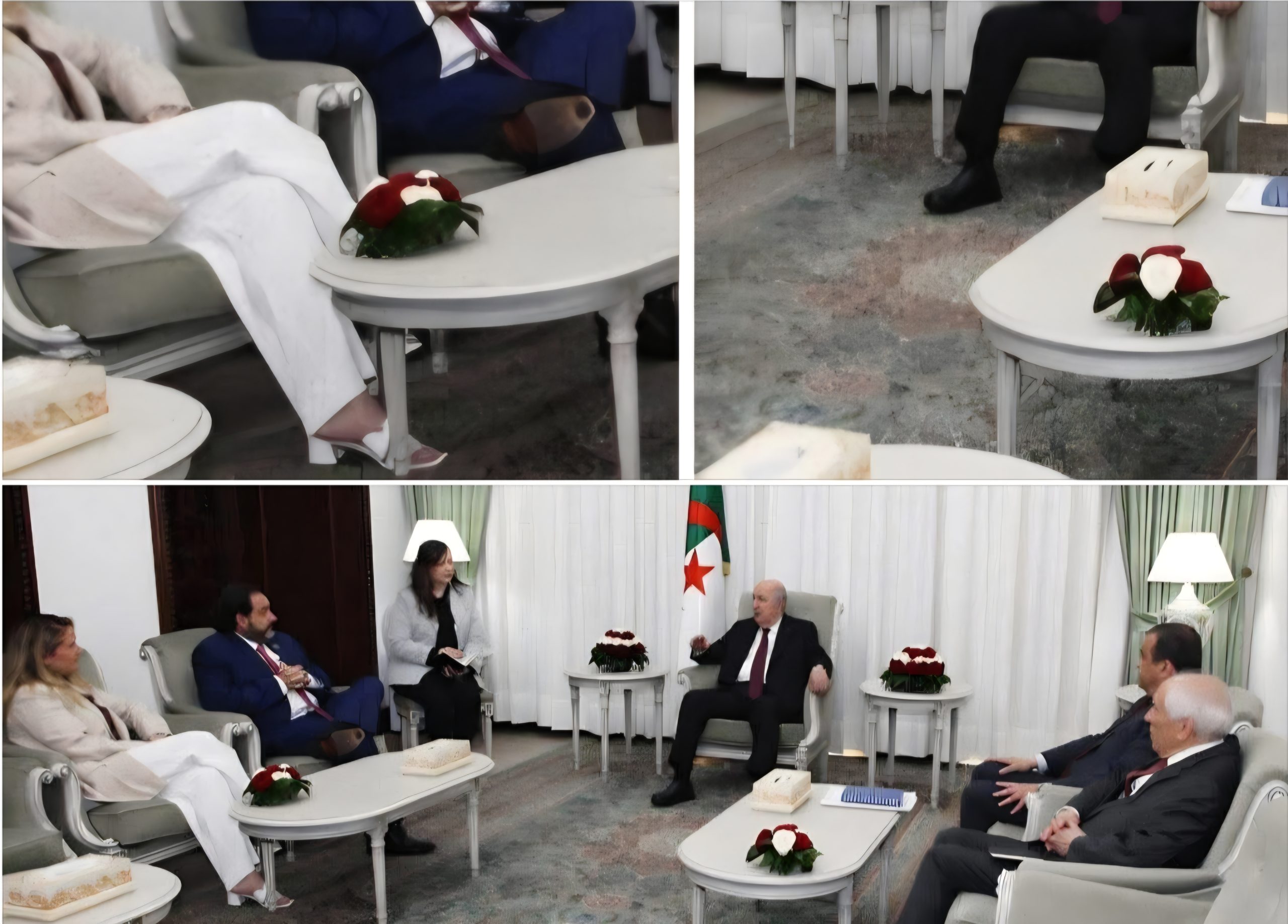 صورة للرئيس عبدالمجيد تبون تثير الجدل بسبب وضعية جلوسه وجلوس الأمين التنفيذي لمنظمة الطاقة لأمريكا اللاتينية والكاريبي ومرافقة له