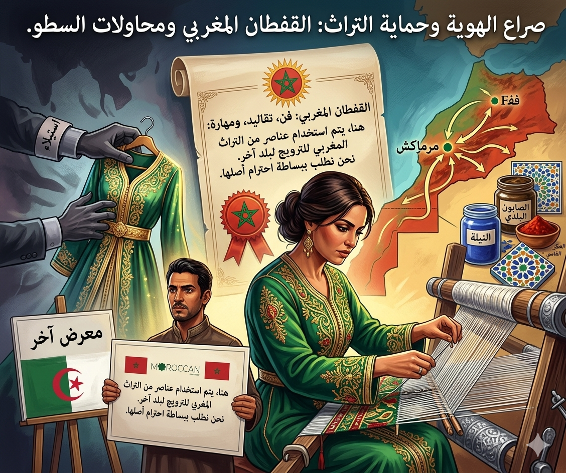 فضيحة لصوص التراث بفرنسا: ورقة عليها جملة بسيطة أرعبت اللصوص وطالبتهم باحترام هوية وأصل المنتوجات المغربية المعروضة بطريقة خبيثة في رواق جزائري