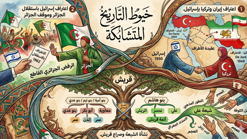 مفارقات عجيبة: إيران هي ثاني دولة إسلامية تعترف بإسرائيل بعد تركيا وإسرائيل من بين الدول الأوائل تعترف باستقلال الجزائر وعرب قريش هم من صنعوا الشيعة