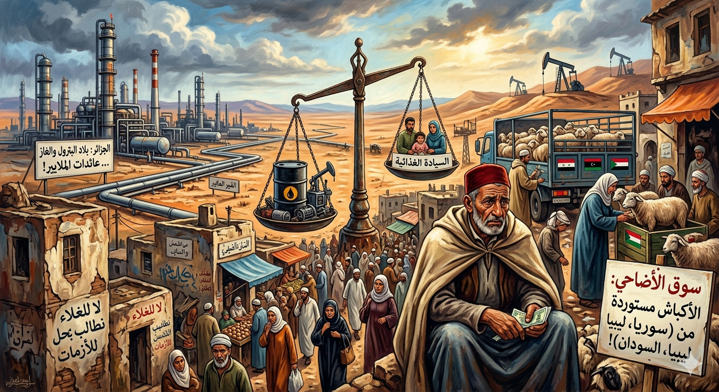 الجزائر المنهارة فاقدة السيادة الغذائية تستورد أكباش الأضاحي من سوريا الجريحة وليبيا التائهة والسودان المنكوبة…، وكذلك من دول أوروبية وأمريكية 