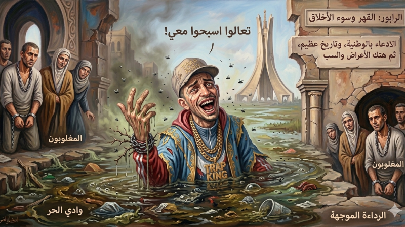 “الترفع عن الانحدار ” و”التجاهل السيادي” هو الرد الأمثل على “غوريلا” الراب الجزائري عملا بالمقولات “لا تصارع خنزيرا في مستنقع الأوحال، فيتلذذ هو وتتسخ أنت”و “كل إناء بما فيه ينضح “