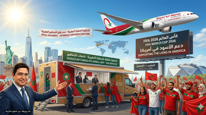 دبلوماسية المشجع المغربية: ترتيبات استثنائية وتعبئة شاملة وضخمة لضمان مواكبة معنوية، دبلوماسية، ولوجستية متكاملة للجماهير المغربية في مونديال 2026