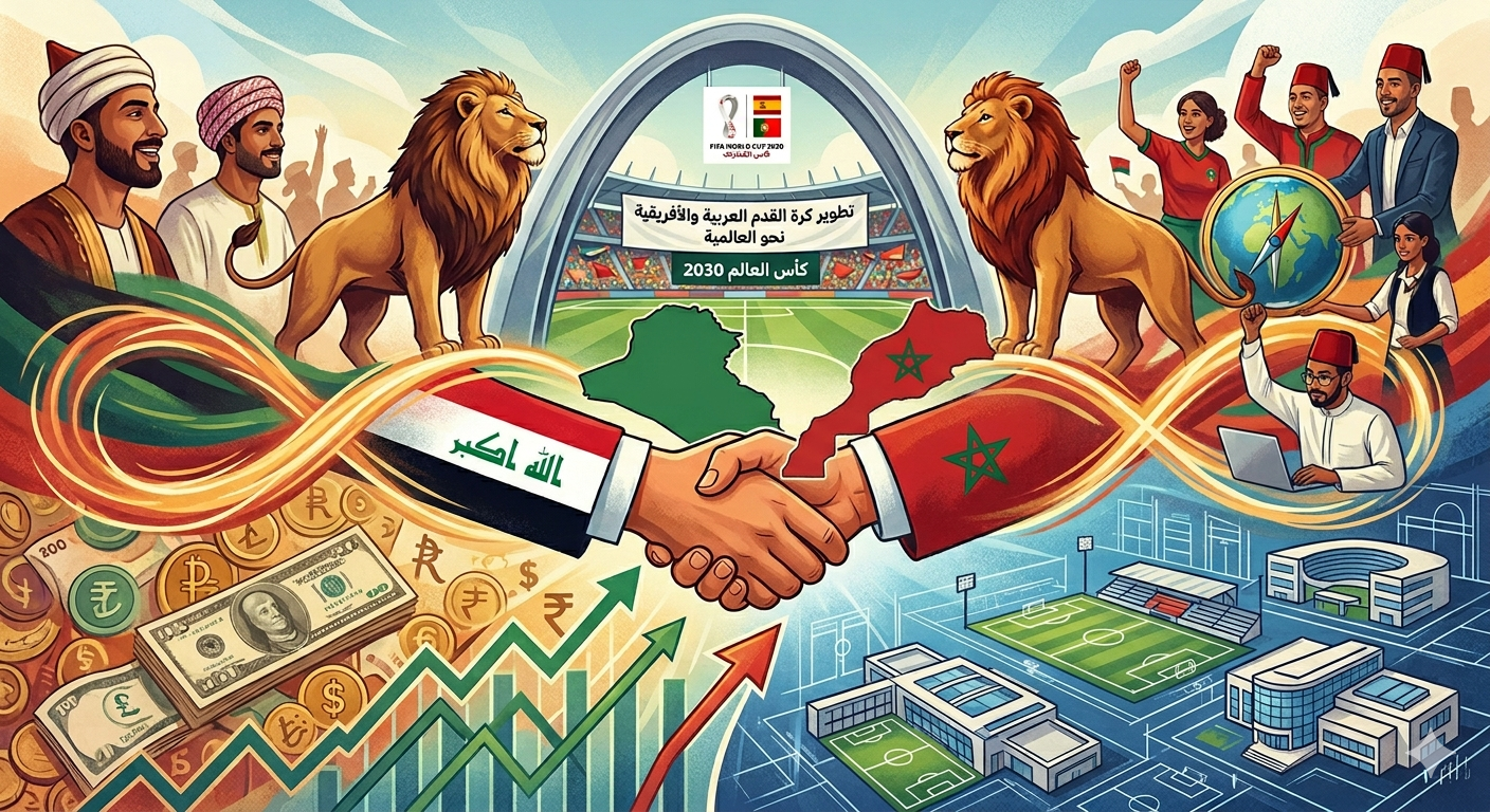 بهدف ترقية كرة القدم العراقية، برنامج عراقي يدعو رسميا “لقجع” رئيس الجامعة ومنتخب المغرب لزيارة العراق للاحتفاء بأسود الأطلس وتوقيع اتفاقية “توأمة” الاتحادين المغربي والعراقي