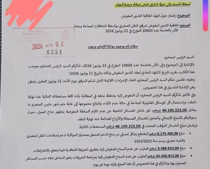 بدل ان تسقط جماعة وجدة عقد شركة  “موبيليس “، هذه الاخيرة تعلن انهاء العقد