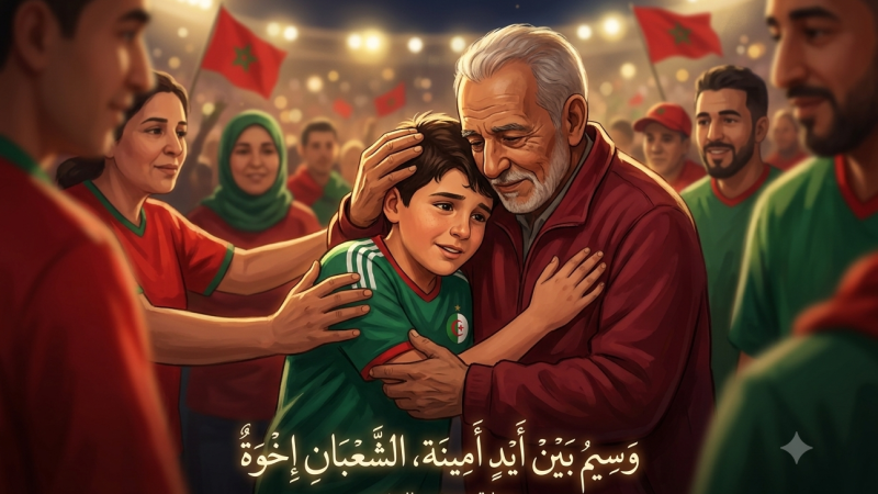 حقيقة الطفل الامريكي الجزائري ضحية اعتداء في فيديو : الجمهور المغربي ينقذ الطفل وسيم ويحتضنه ويفنذ أكاذيب النظام الجزائري الخبيث والحقير