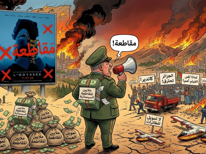 فِيلْمٌ فِي الْمَغْرِبِ وَنِيرَانٌ فِي الْجَزَائِرِ: أموال جَزَائِرِيَّةٌ لِحَمْلَةِ مُقَاطَعَةِ فِيلْمِ “لُودِيسِي” (l’odyssée) صُوِّرَتْ مَشَاهِدُهُ بِمُدُنِ الصَّحْرَاءِ الْمَغْرِبِيَّةِ…وَعَجْزٌ تَامٌّ أَمَامَ حَرَائِقِ الدَّاخِلِ