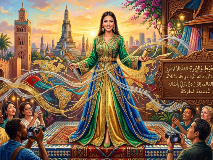 دِبْلُومَاسِيَّةُ الْخَيْطِ وَالْإِبْرَةِ: الْقَفْطَانُ الْمَغْرِبِيُّ يَخْطَفُ الْأَنْظَارَ وَيُوَثِّقُ أَصَالَةَ التُّرَاثِ فِي قَلْبِ تَايْلَانْدَ، وَمِنْ تَايْلَانْدَ إِلَى الْعَالَمِ، إِقْرَارٌ دَوْلِيٌّ بِأَصَالَةِ وَجُذُورِ الصِّنَاعَةِ التَّقْلِيدِيَّةِ الْمَغْرِبِيَّةِ