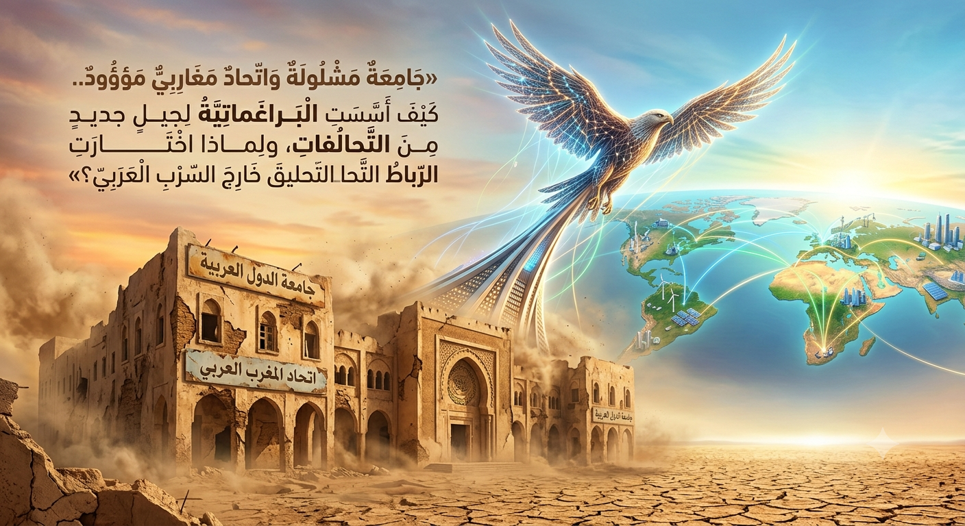  جَامِعَةٌ عَرَبِيِّةٌ مَشْلُولَةٌ وَاتِّحَادٌ مَغَارِبِيٌّ مَوْؤُودٌ… كَيْفَ أَسَّسَتِ الْبَرَاغْمَاتِيَّةُ لِجِيلٍ جَدِيدٍ مِنَ التَّحَالُفَاتِ، وَلِمَاذَا اخْتَارَتِ الرِّبَاطُ التَّحْلِيقَ خَارِجَ السِّرْبِ الْعَرَبِيِّ؟