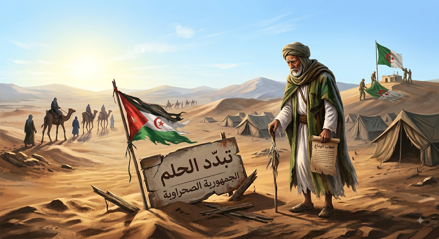 خِطَابُ الْوَدَاعِ لِزَعِيمِ جَبْهَةِ الْبُولِيسَارْيُو وَاعْتِرَافٌ بِانْهِيَارِ وَتَبْدِيدِ حُلْمِ “الْجُمْهُورِيَّةِ الصَّحْرَاوِيَّةِ”: نِهَايَةُ الْأَوْهَامِ.. مَاذَا يَكْشِفُ “خِطَابُ الْيَأْسِ” لِزَعِيمِ الْبُولِيسَارْيُو؟