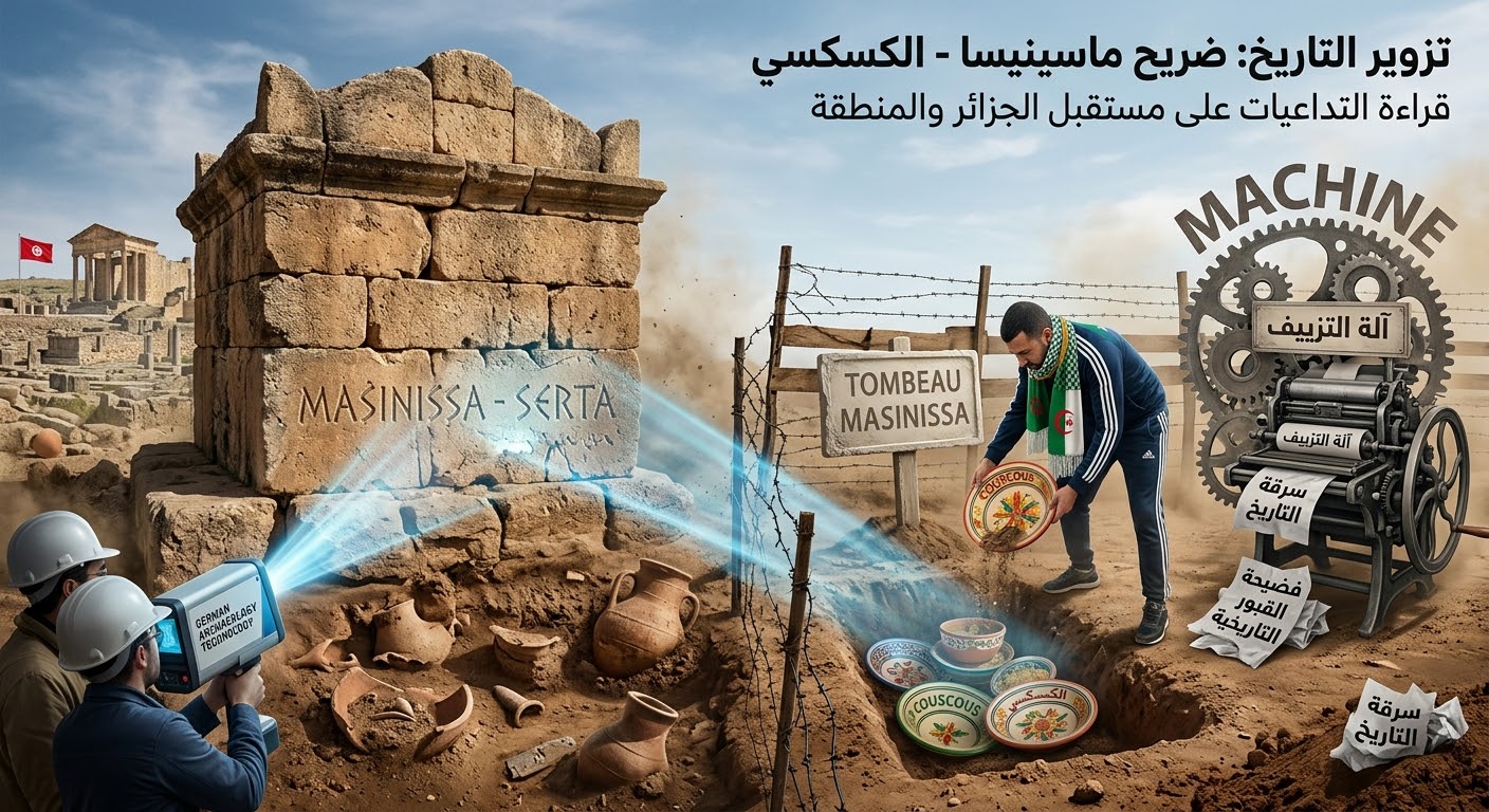 فَضِيحَةٌ تَارِيخِيَّةٌ لِقَبْرِ “مَاسِينِيسَا” فِي قُسَنْطِينَةَ كَشَفَتْهَا تِقْنِيَاتُ الْأَشِعَّةِ الْأَلْمَانِيَّةِ: لَجَأَتِ الْجَزَائِرُ إِلَى حِيلَةٍ دَنِيئَةٍ عَبْرَ دَسِّ أَوَانٍ فَخَّارِيَّةٍ فِي ضَرِيحٍ أَثَرِيٍّ لِمُحَاوَلَةِ سَرِقَةِ طَبَقِ “الْكُسْكُسِ”