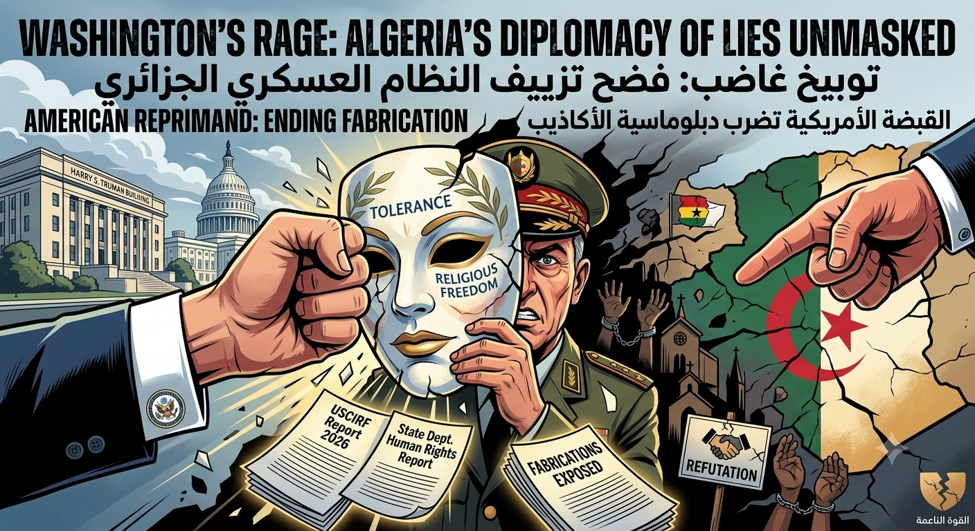 الْخَطُّ الْأَحْمَرُ الْأَمْرِيكِيُّ… وَاشِنْطُنُ تَجْلِدُ “فَبْرَكَاتِ” النِّظَامِ الْجَزَائِرِيِّ: غَضَبٌ أَمْرِيكِيٌّ عَارِمٌ يَصْفَعُ صِبْيَانِيَّةَ النِّظَامِ الْجَزَائِرِيِّ وَيُنْهِي مَسْرَحِيَّةَ “الْحُرِّيَّاتِ الْوَهْمِيَّةِ