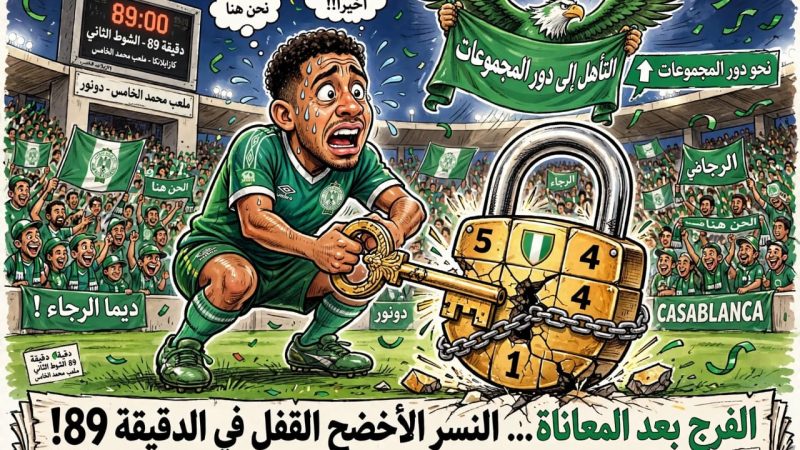 الرجاء يكسر القفل النيجيري في الوقت القاتل ويعبر إلى المجموعات